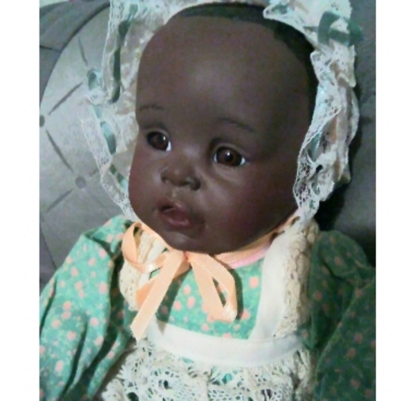 Ceramic Baby Doll Dolly African American 1991Missing You 1991 Ashton Drake